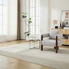 SEYNAR Modern Teddy Upholstered Fabric Round Armchair with pillow - 2 of 4