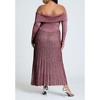 ELOQUII Women's Plus Size Lurex Off Shoulder Dress - 3 of 4