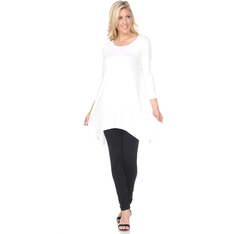 Women's 3/4 Sleeve Makayla Tunic Top with Pockets - White Mark, 2 of 4