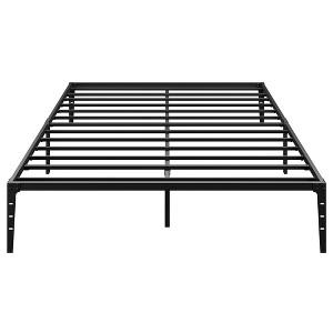 Heavy Duty Metal Bed Frame Low Platform Design, Steel Slat Support for Noise-Free Sleep, No Box Spring Required, Spacious Under Bed Storage - 1 of 4
