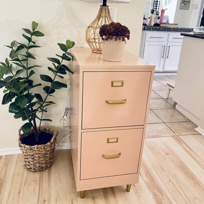 Dixie 2 Drawer Filing Cabinet Blush Pink - Buylateral