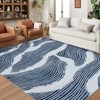 Area Rug Geometric Stripes Rug Modern Washable Living Room Rug Low Pile Non-Slip Throw Rugs for Bedroom Office - 2 of 4
