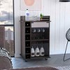 Vynxaria 37-Inch Bar Serving Carts, Mobile Beverage Station with Wine Cubbies, Carbon Espresso Finish - 2 of 4