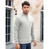 Men's Mock Neck Button-Front Sweatshirt - Long Sleeve Fleece Pullover with Chest Pocket - 3 of 4