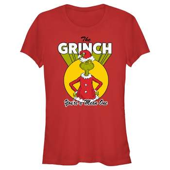 Juniors Womens Dr. Seuss Christmas The Grinch You're a Mean One T-Shirt