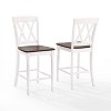 Set of 2 Shelby Counter Height Barstools Distressed White - Crosley: Rubberwood Frame, Non-Upholstered, Traditional Design - image 2 of 4