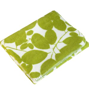 Slickblue Japanese Green Leaves Coral Fleece Throw Blanket, 26"x39.8", Soft and Cozy, Bright Kids-Friendly Design - 1 of 3