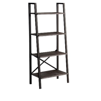 VYNXARIA 5 Tier Gray Modern Ladder Bookshelf: Ideal for Small Living Rooms and Offices