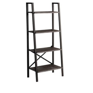 VYNXARIA 5 Tier Gray Modern Ladder Bookshelf: Ideal for Small Living Rooms and Offices - 1 of 4