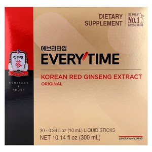 JungKwanJang Korean Red Ginseng Extract, Everytime, Original, 30 Liquid Sticks, 0.34 fl oz (10 ml) Each - 1 of 4
