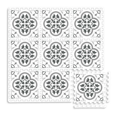 2'10"x2'10" Hamal Interlocking Floor Tiles Gray - Brewster