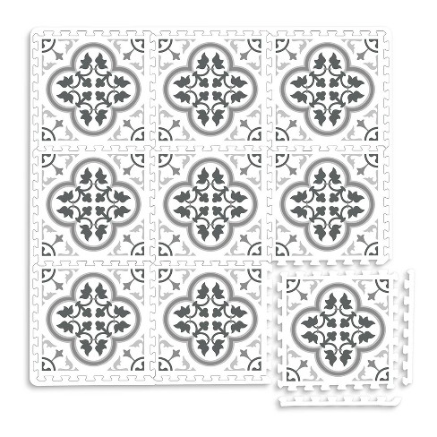 2'10x2'10 Hamal Interlocking Floor Tiles Gray - Floorpops : Target