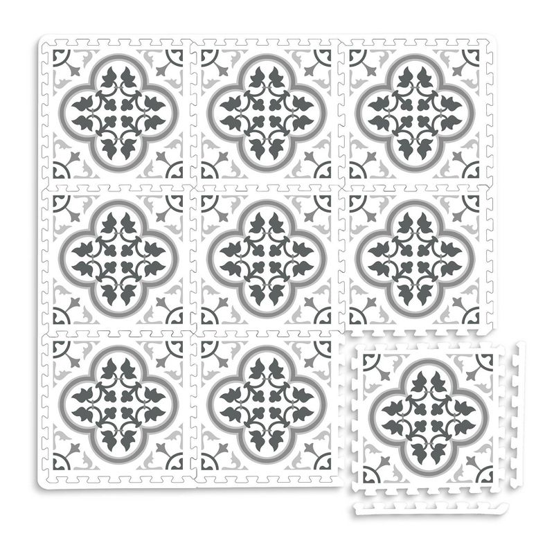 2&#39;10&#34;x2&#39;10&#34; Hamal Interlocking Floor Tiles Gray - FloorPops, 1 of 5