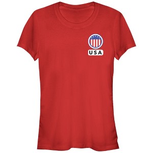 Juniors Womens Lost Gods USA Stars and Stripes Circle T-Shirt - 1 of 3