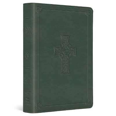ESV Value Large Print Compact Bible (Trutone, Quiet Forest, Celtic Cross Design) - (Leather Bound)