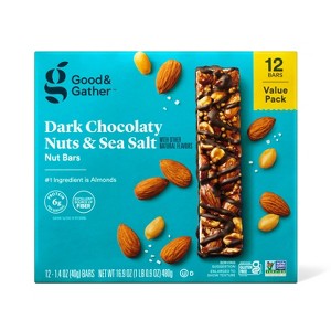 Dark Chocolaty Nuts & Sea Salt with Other Natural Flavors Nut Bars Value Pack - 16.8oz/12ct - Good & Gather™ - 1 of 4