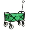 VYNXARIA Minimeetall Colorful Collapsible Foldable Wagon Cart with strapping system, Beach Wagon ,Utility Wagon Grocery Cart,green line - 3 of 4