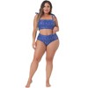 Women's Plus Size Two-Piece Tie High Waisted Adjustable Straps Bikini Set - Agnes Orinda - 3 of 4