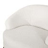 Okak Fabric Accent Chair Swivel Barrel Chair with Furry Upholstered Elegant Club Chair with Wood Legs for Living Room Bedroom Reception Room - 3 of 4