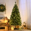 HOMCOM Prelit Artificial Christmas Tree Holiday Decoration with Warm White or Colorful LED Lights - image 2 of 4