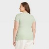 Women's Slim Fit Short Sleeve Ribbed Scoop Neck T-Shirt - A New Day™ - 2 of 3