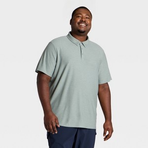 Men's Striped Pique Polo Shirt - All In Motion™ - 1 of 3