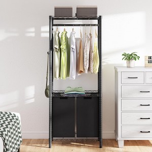 Garment Rack, Heavy Duty Clothes Rack for Hanging Clothes Capacity,Black or Brown - 1 of 4