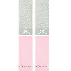 REGALWOVEN 4 Pcs 100% Cotton Floral Embroidered Soft Absorbent Decorative Hand Towels - 1 of 4