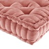 1 Pc Stylish Cozy Square Chenille Floor Pillow Cushion, Tufted Face Scallope Edge Polyester Filled Ultra Soft Cushion for Relaxing Decor Style - 3 of 4