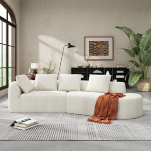 116" Curved Sectional Sofa with Chaise Lounge,High-Density Foam Cushion,Modern 2-Piece Couch for Living Room-Baofuwish - 1 of 4