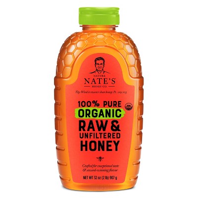 Nature Nate's 100% Pure Raw Unfiltered Organic Honey – 32oz