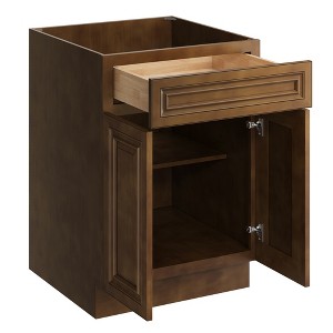 CASAINC 24 in. W x 34.5 in. H x 24 in. D Base Kitchen Cabinet with Drawer and Double Doors – Plywood Frame, Full Overlay, Soft-Close, RTA - 1 of 4