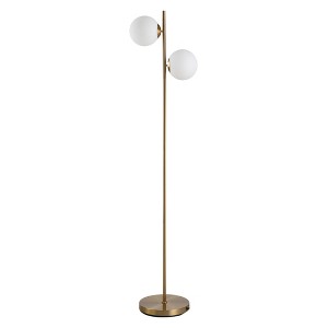 HOMCOM Floor Lamp w/ 2pcs Glass Lamp Shade Modern Portable Decorative Lamp, White - 1 of 1