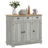NicBex 39.8"/45.25" Modern 3-Doors Sideboard,Kitchen Storage Cabinets with Drawers and Adjustable Shelf for Kitchen and Dining Room - 2 of 4
