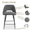 Edwin 26.5" inches Fabric Counter Height Stools,Armless Upholstered Counter Stools With Backs Set Of 4,Black Metal Frames-Maison Boucle - 4 of 4