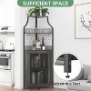 Homfan 5-Tier Corner Bar Cabinet with Lights, Adjustable Shelves & Glass Doors - Home Liquor Wine Display - 4 of 4