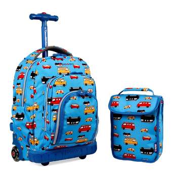 Kids' J World Lollipop 16" Rolling Backpack and Lunch Bag - Mini Bus