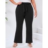 Womens Plus Size Flare Pants Tie Front Fashion Outfits Pockets Spring Fall Pants Slim Business Casual Work Pants - 2 of 4