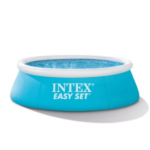 INTEX 28101EH Easy Set Inflatable Swimming Pool: 6ft x 20in – Puncture-Resistant Material – Quick Inflation – 232 Gallon Capacity – 16in Water Depth - 1 of 4
