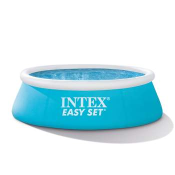 Intex 28101EH Easy Set 6 Foot x 20 Inch Round Above Ground Outdoor Backyard Kids Swimming Pool, 234 Gallons of Water Capacity, Blue