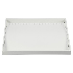 Unique Bargains PU Leather Stackable Jewelry Tray, Necklace Tray Drawer Organize Tray for Necklace Showcase, White - 1 of 4