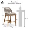 PURPLE LEAF Patio Sunbrella Bar Stools Set of 2 Handwoven Wicker Bar Height Stool Modern Aluminum Outdoor Wicker Barstools with Back and Cushion - 3 of 4