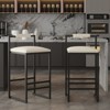 FONTOI 2PCS Upholstered Counter Stools with Back&Footrests, Counter Height Bar Stools for Living Room Kitchen, Black&White, 16.53"*31.69"*15.35" - 2 of 4