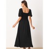 Allegra K Women's Square Neck Ruched Summer Maxi Dresses - 3 of 4