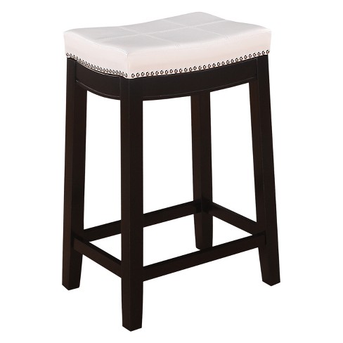 24" Padded Saddle Counter Stool - White : Target