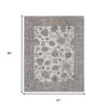 2' X 3' Ivory Brown And Blue Floral Distressed Area Rug - 3 of 4
