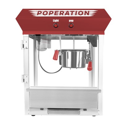 Infurnic Popcorn Poppers, with Kettle and Warming Deck, Kitchenware for Family Gatherings, Red, 17.32"*14.17"*20.67"