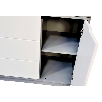 Gray and White 3-Drawer Changer Dresser with Removable Tray