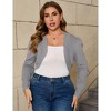 Women Plus Size Women's 3/4 Sleeve Open Front Knit Cropped Bolero Shrug Cardigan Sweater for Women - 2 of 4