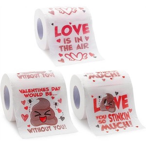 JOYIN 3 Rolls Valentines Day Toilet Paper, 200 Sheet Novelty Gag Gift Toilet Paper, Happy Prank Toilet Paper and Birthday Anniversary Fun Present - 1 of 4